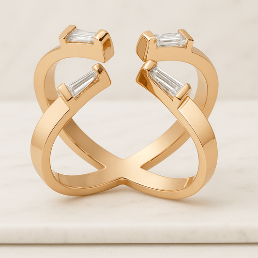 Diamond Cigar Band, 14k sold gold