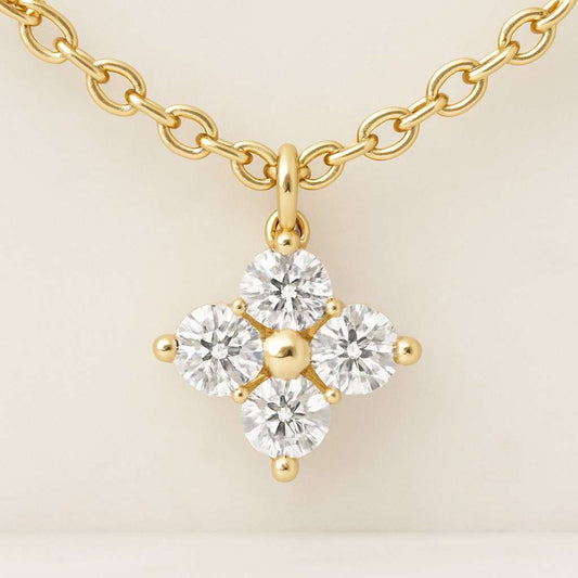 Diamond Cluster Necklace by Ferkos Fine Jewelry