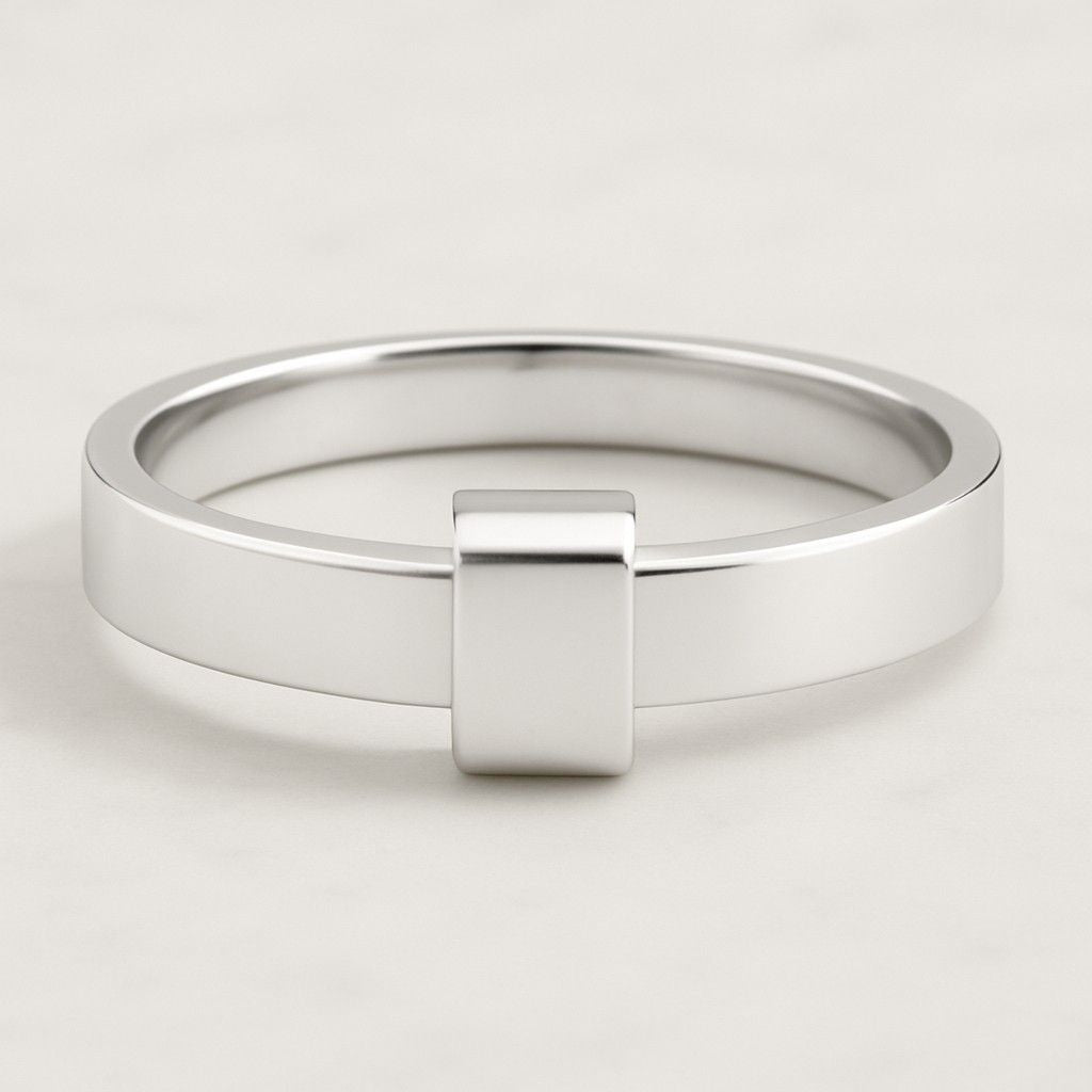 Diamond Connector Ring 925 Sterling Silver, 14K Gold Multi Link Band