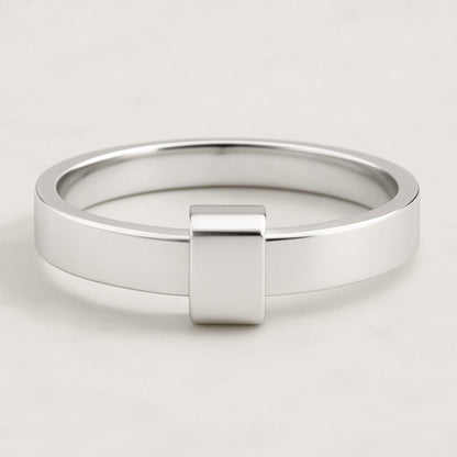 Diamond Connector Ring 925 Sterling Silver, 14K Gold Multi Link Band