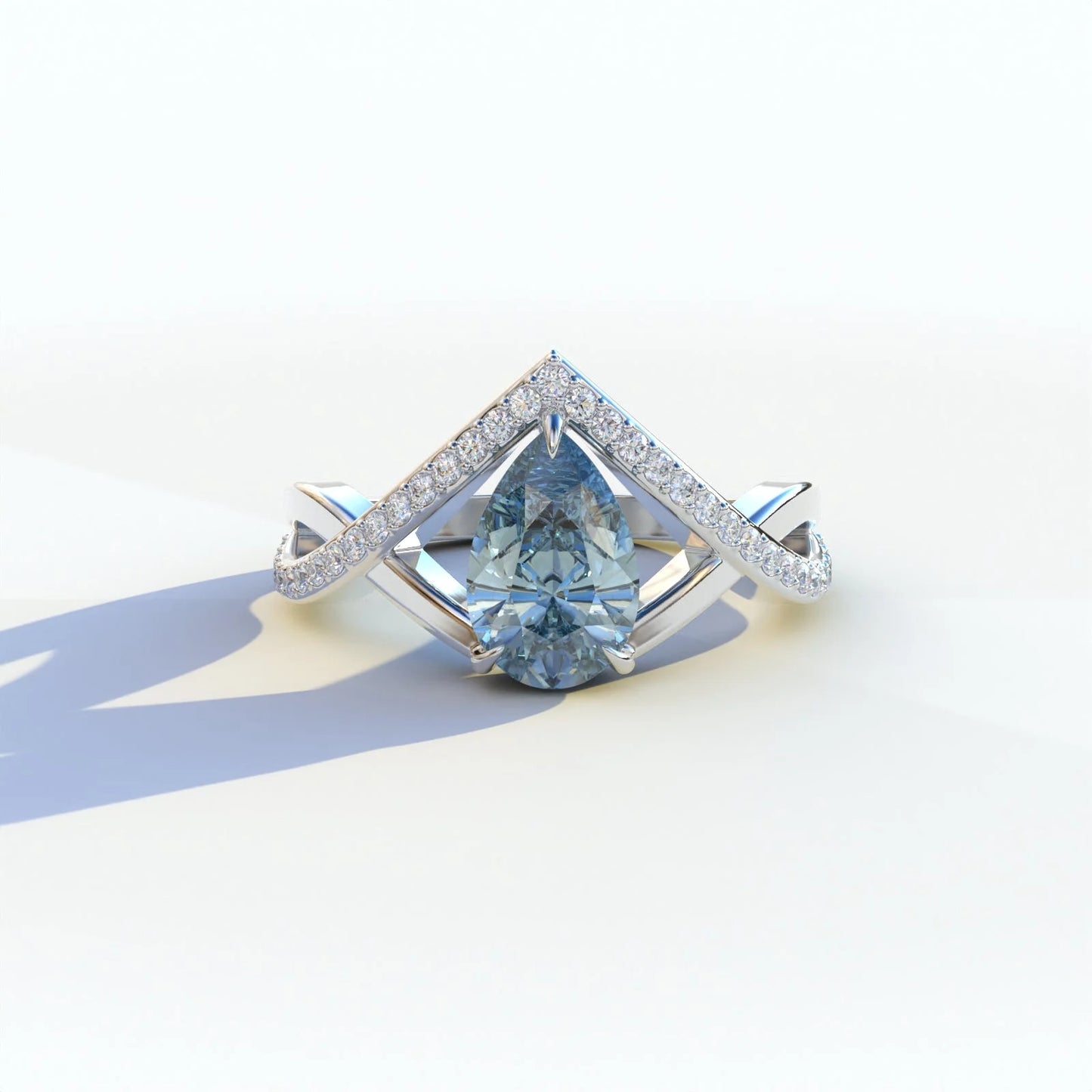 diamond crossover bridal ring