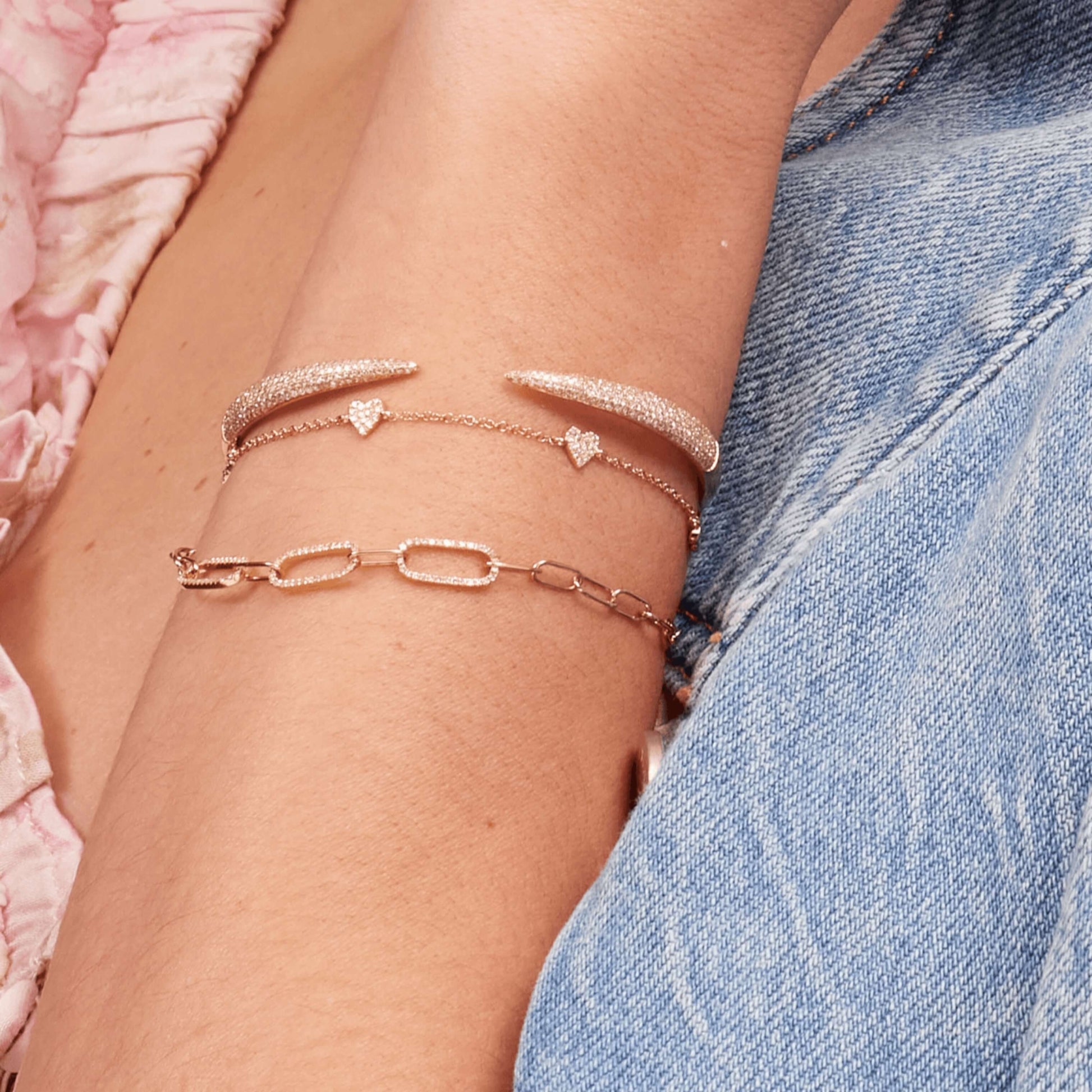 Diamond Cuff Bangle, Unique Statement Gold Bracelet