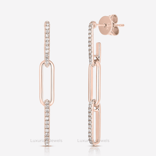 Diamond Earrings, 14K Gold Lab Grown Diamond Earrings