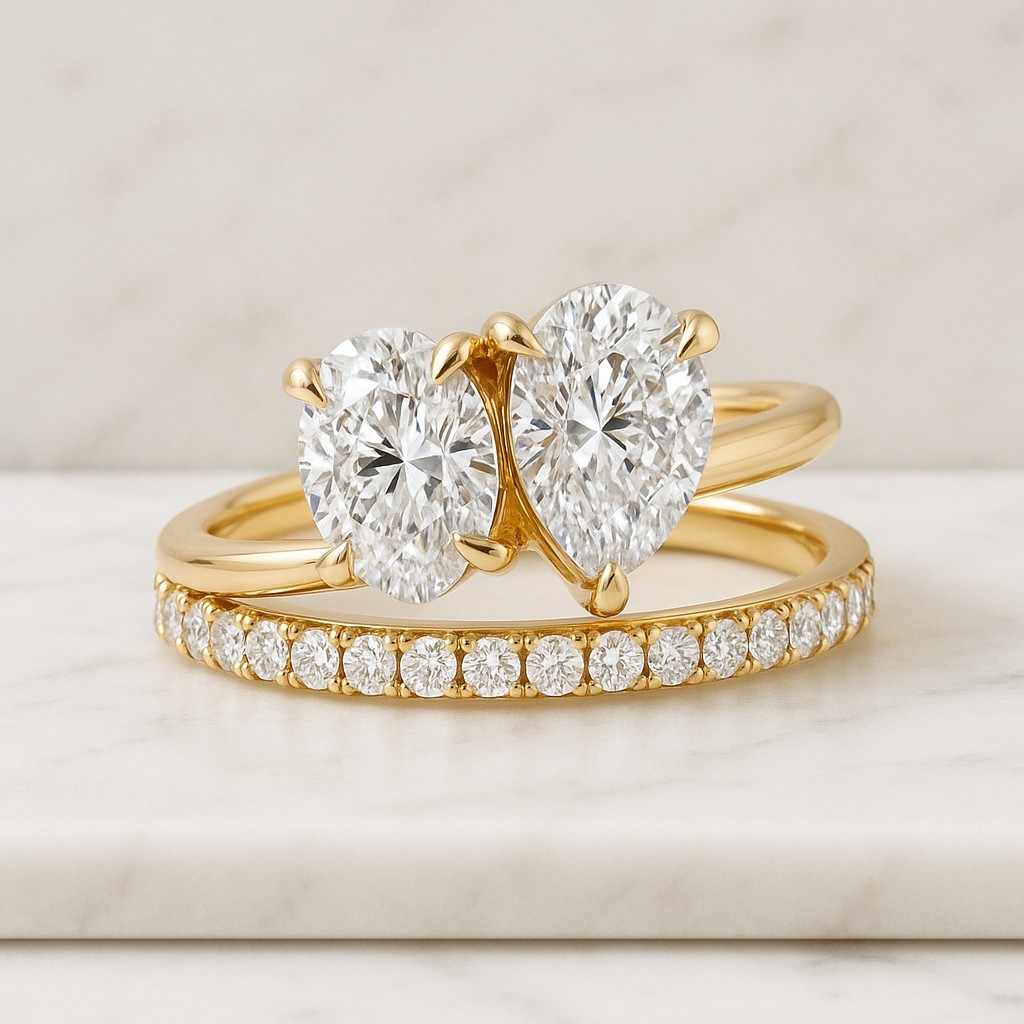 Diamond Engagement Ring Genuine Lab Grown Diamond Anniversary Ring Unique Proposal Ring for