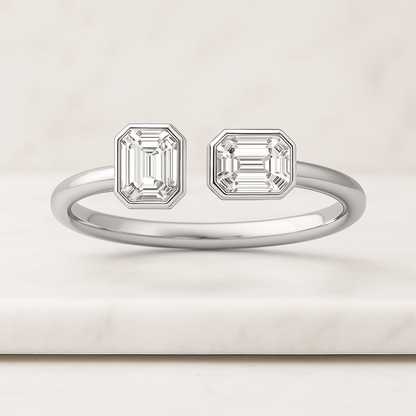 Toi Et Moi Engagement Ring Radiant and Pear Brilliant Diamond Proposal Ring Lab Grown Diamond Anniversary Gift Ring You and Me Wedding Ring