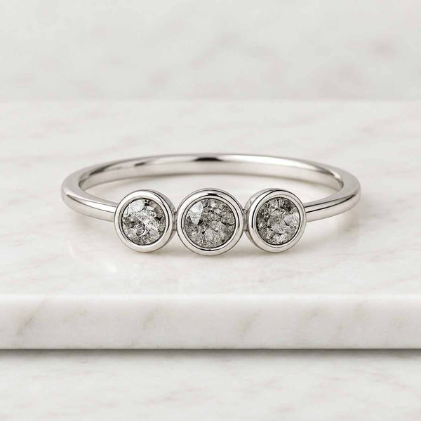 Diamond Engagement Ring Genuine Lab Grown Diamond IGI Certified Solitaire Ring Round Rose Cut Ring 3 Stone Ring Twisted Ban
