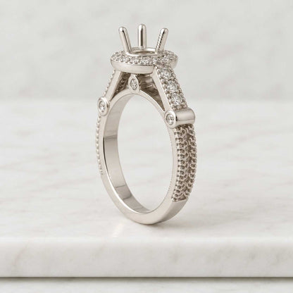 Diamond Engagement Ring Round Cut Ring Real Lab Grown Diamond Ring Anniversary Gift for Wife Unique Proposal Rings for Women Wedding Ring