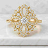 Round Cut Lab Grown Diamond Masterpiece Ring For Anniversary Gift