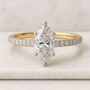 0.87 Carat Marquise Cut Lab Diamond Pave Engagement Ring