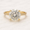Round Cut Lab Grown Diamond Half Eternity Engagement Ring