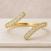 Round Cut Open Cuff Wedding Band