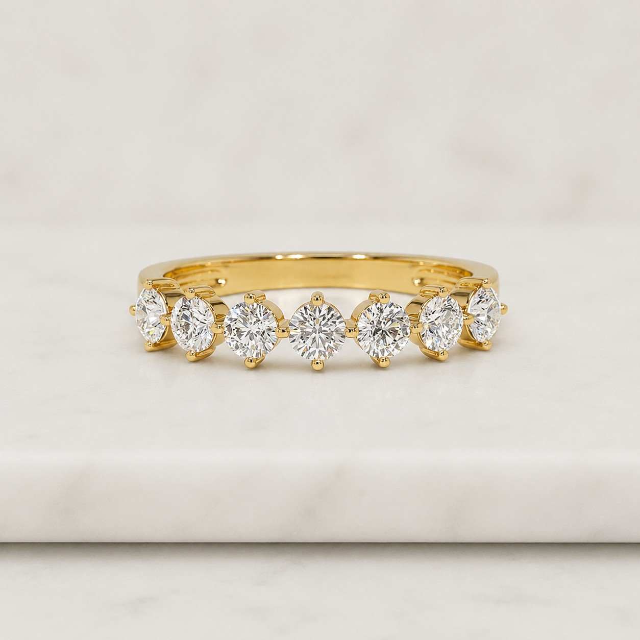 diamond half eternity band dainty wedding ring stacking ring gold enhancer ring round cut wedding ring for women all lab grown diamond ring