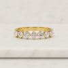 Round Cut Lab Grown Diamond Half Eternity Band in Yellow Gold