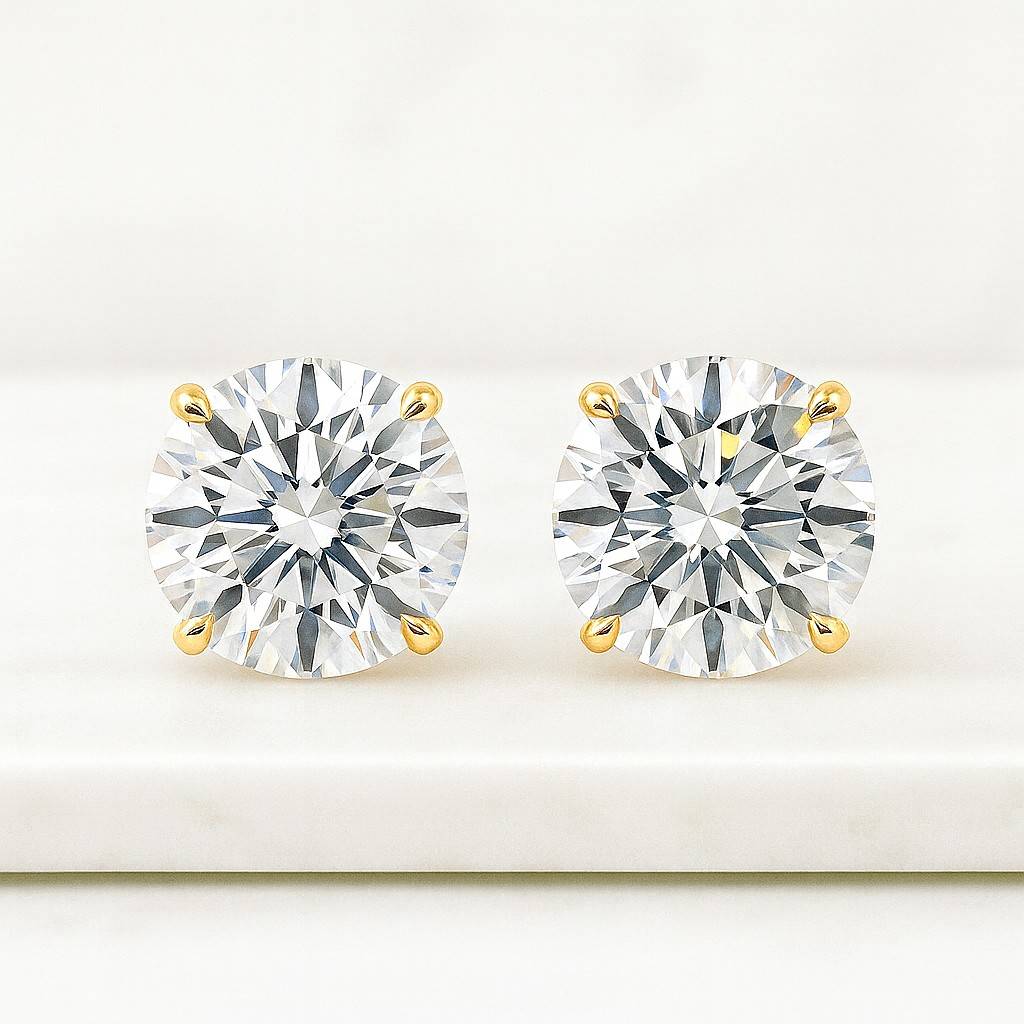 Diamond Halo Earrings Brilliant Round Diamond Earring in 14k White Gold Womens earrings