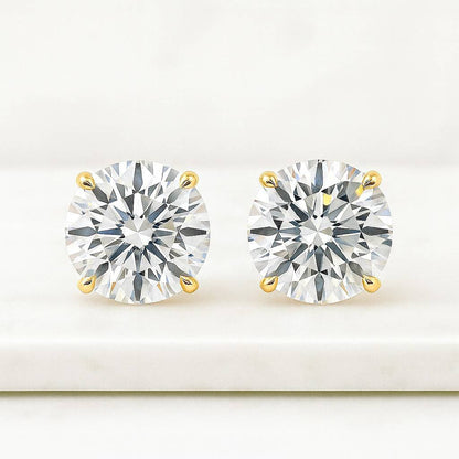 Diamond Halo Earrings Brilliant Round Diamond Earring in 14k White Gold Womens earrings