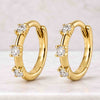 Rose Gold Diamond Hoop Earrings Minimalist Huggie Earrings