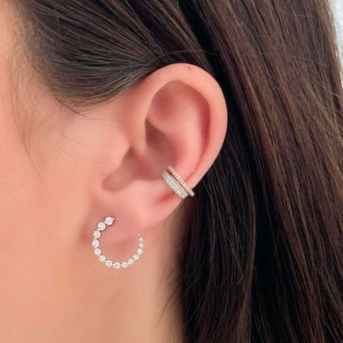Diamond Hoop Earring, Last Minute Gift, Diamond Earrings For Women