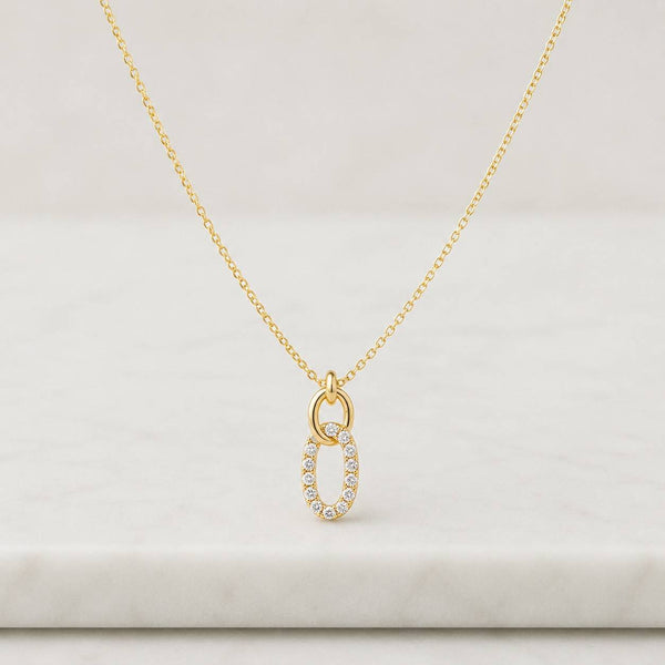 Dainty Diamond Interlocking Circles Necklace