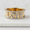 Round Cut Lab Grown Diamond Name Engraved Wedding Band
