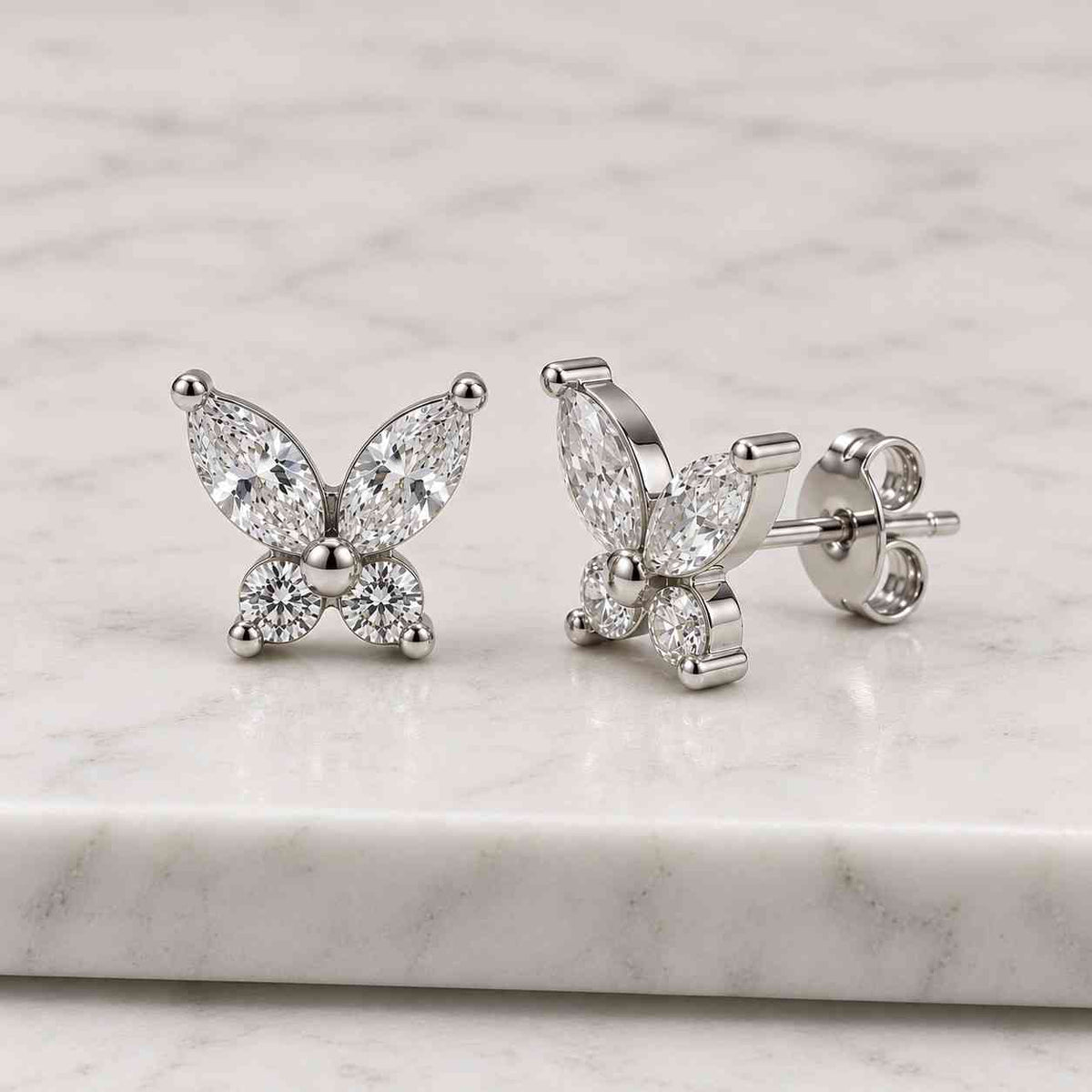 diamond marquise earrings butterfly stud earrings for her stackable earrings for wife real lab grown diamond earrings for anniversary gift
