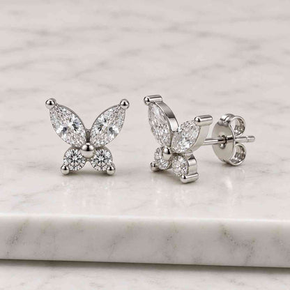 Diamond Marquise Earrings Butterfly Stud Earrings for Her Stackable Earrings for Wife Real Lab Grown Diamond Earrings for Anniversary gift
