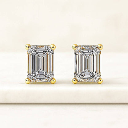 Diamond Moissanite Stud Earrings Round Cut 6 Prong Earrings Wedding Anniversary Jewelry