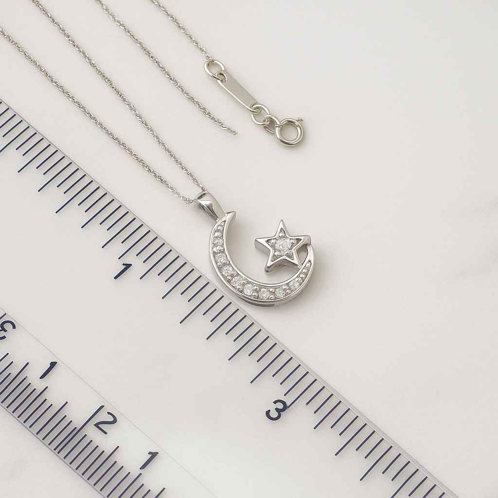 diamond moon and star necklace white gold crescent moon pendant