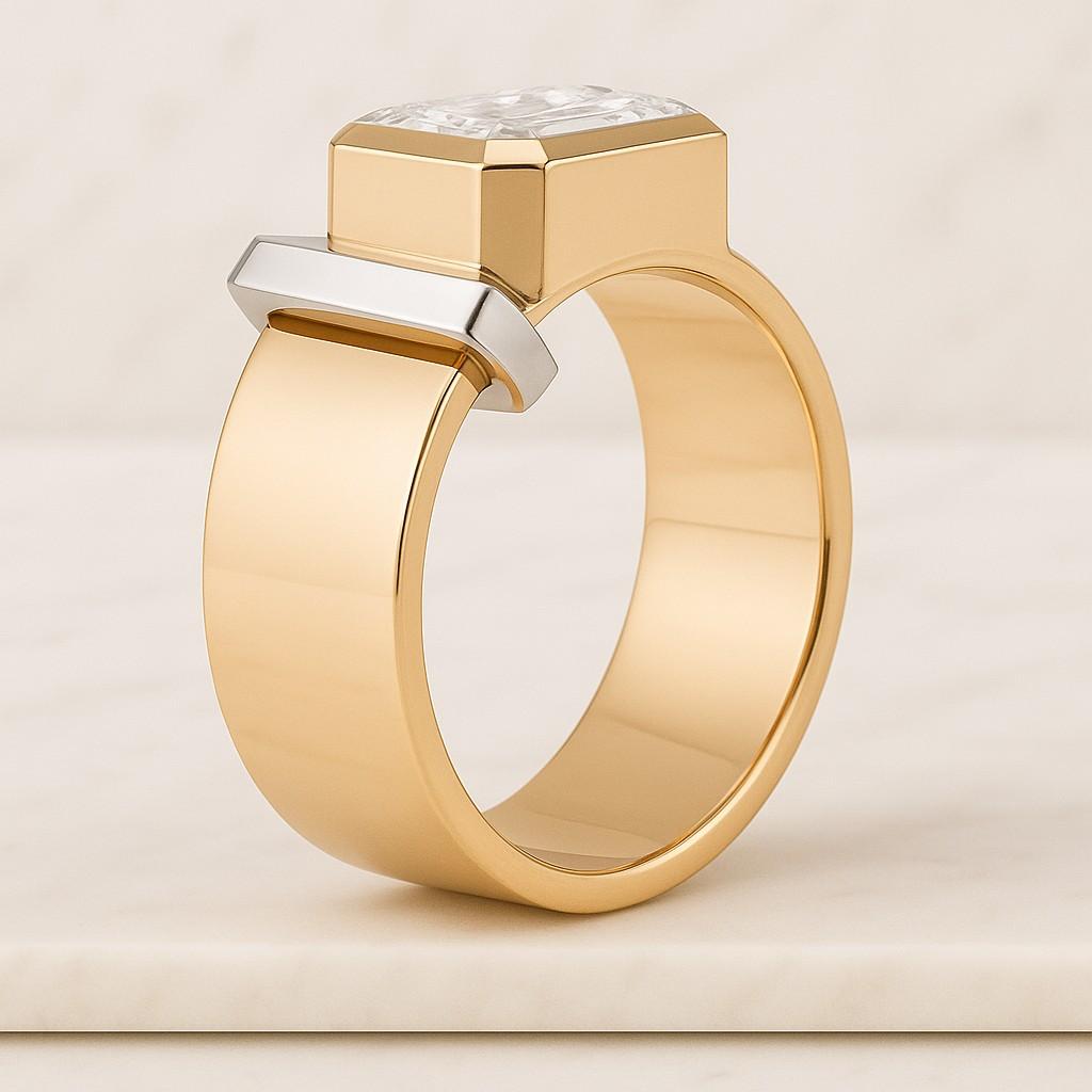 Diamond Open Gap Wedding Band Sterling Silver Half Eternity Ring