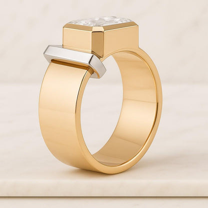 Diamond Open Gap Wedding Band Sterling Silver Half Eternity Ring