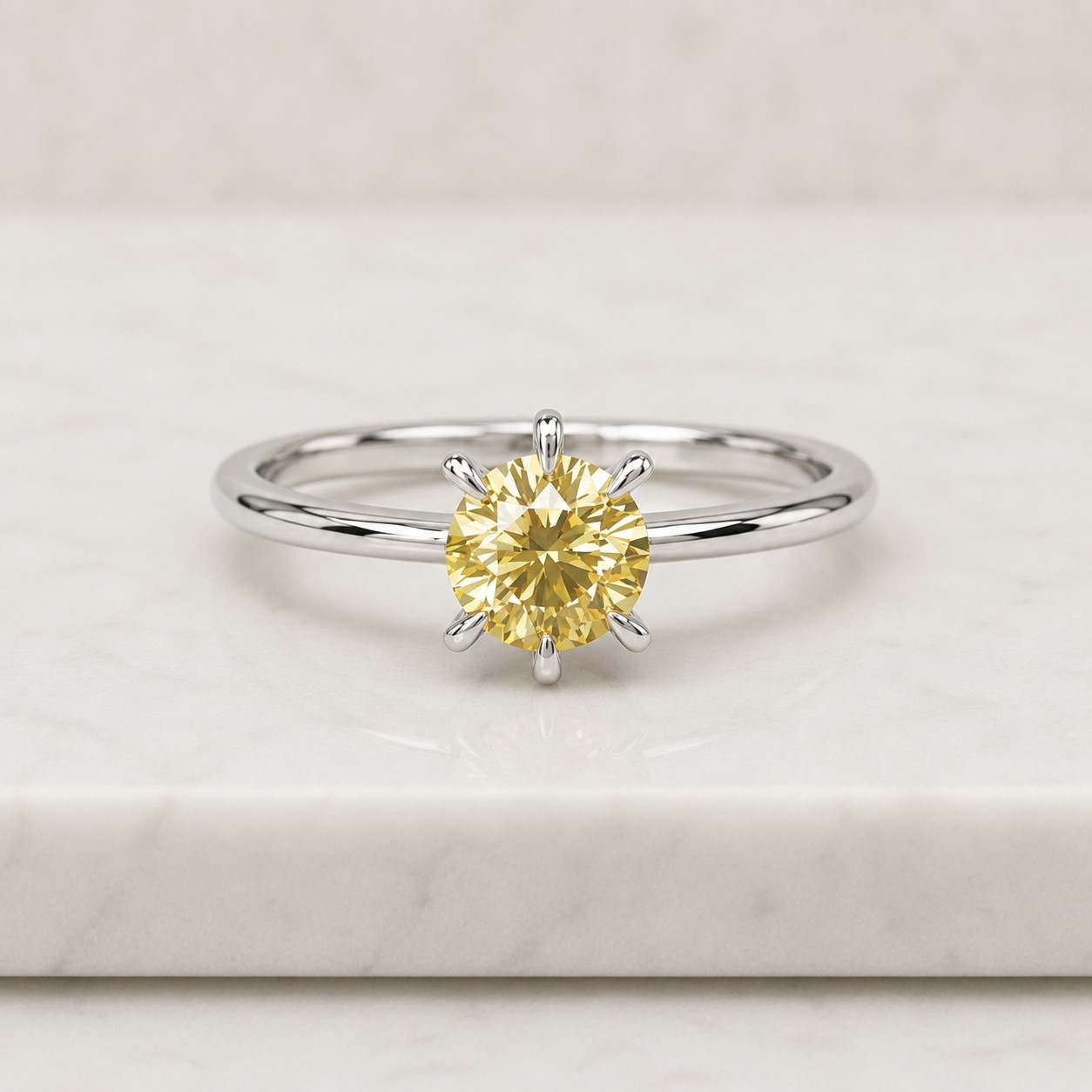 Round Brilliant Diamond Promise Ring for Her Lab Grown Diamond Engagement Ring Solitaire Ring for Women Simple Wedding Ring for Bride Gift
