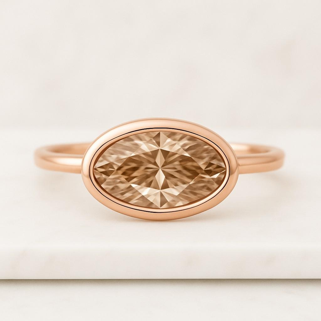 Diamond Ring 14k 3MM Diamond Solitaire Ring Diamond Pinky Ring  Promise Ring  Minimal Stacking Ring  Statement Ring