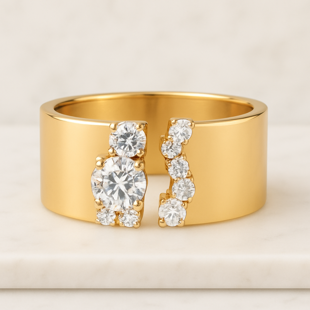 Diamond Ring 3 Stone Ring Marquise Trilogy Ring Genuine Lab Grown Diamond Engagement Ring