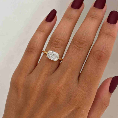 Diamond Ring Cushion Diamond Halo Engagement Ring IGI Certified Diamond Ring Gifts for Her