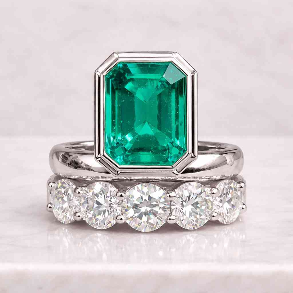 Cathedral Lab Grown Diamond Ring: Elongated Cushion Cut Solitaire
