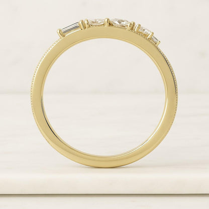 Diamond Ring Multi-Stone Diamond Ring Wedding Band Gold Ring, Sterling Silver Ring, Promise Ring Gift for Her Stacking Ring Mixed Stone