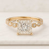18K Princess Cut Pave Setting Engagement Ring