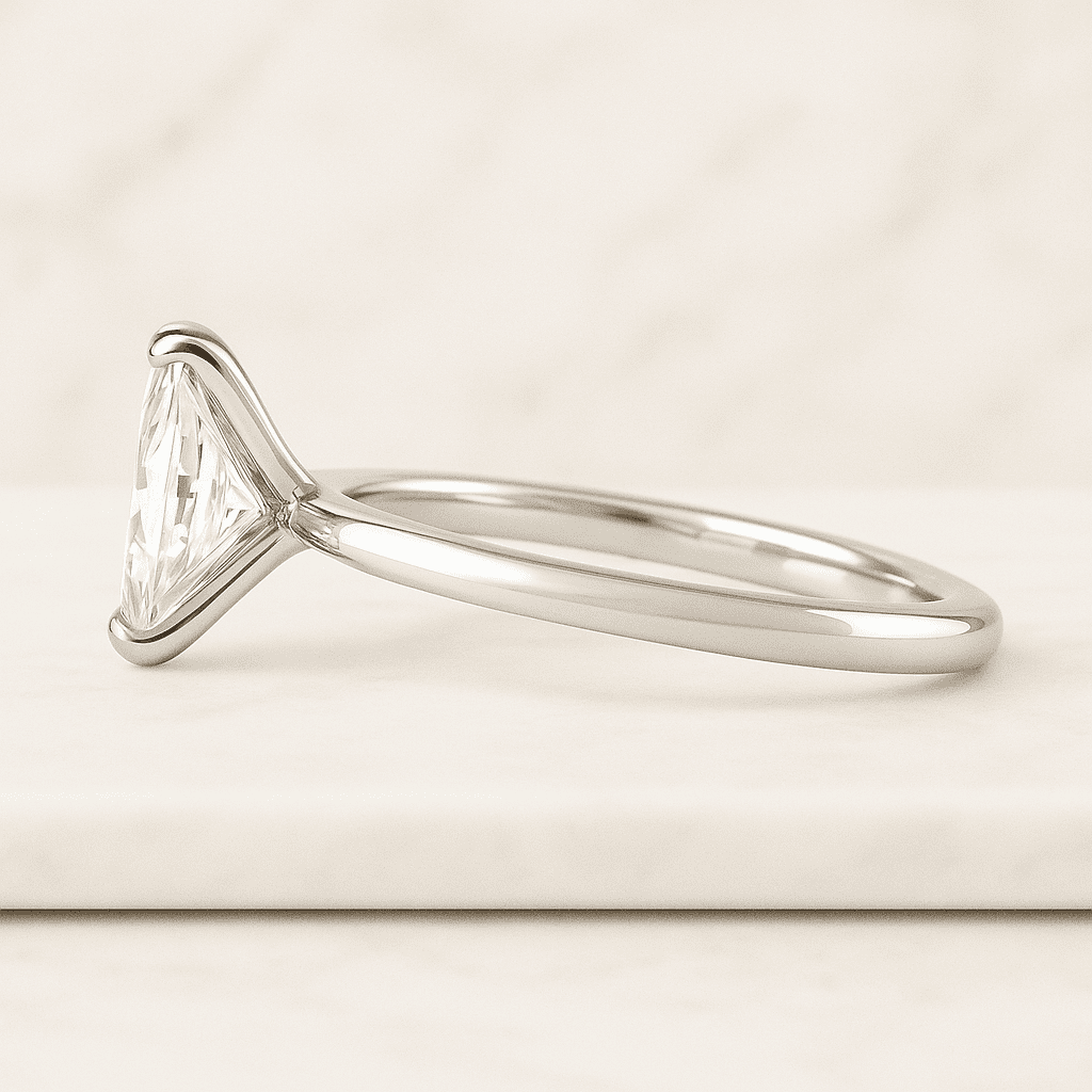 Cushion Cut Moissanite Engagement Ring Distance Pave Ring 14K Yellow Gold Promise Ring Anniversary Gift Wedding Ring For Women