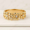 Floral Round Cut Moissanite Diamond Wedding Band For Women