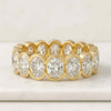 14k Gold Half Bezel Setting Oval Cut Diamond Band