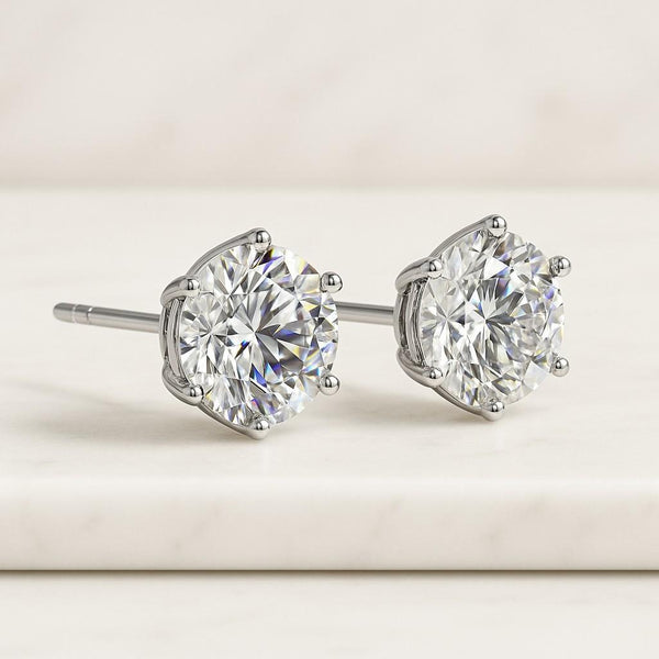 Diamond Stud Earring Round Diamond Solitaire Earrings 14k Yellow Gold 14K White Gold 14K Rose gold