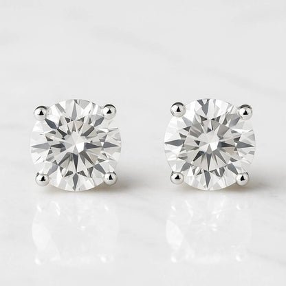 Diamond Stud Earrings, Certified Diamond Studs, Round Diamond Stud Earrings