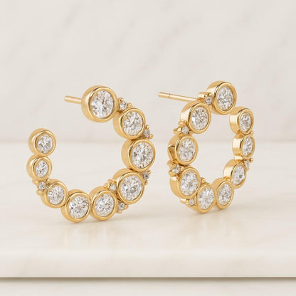 Diamond Stud Earrings Glamorous Lab Diamonds White Gold 14K High End Design Eco Diamond Gift for Women