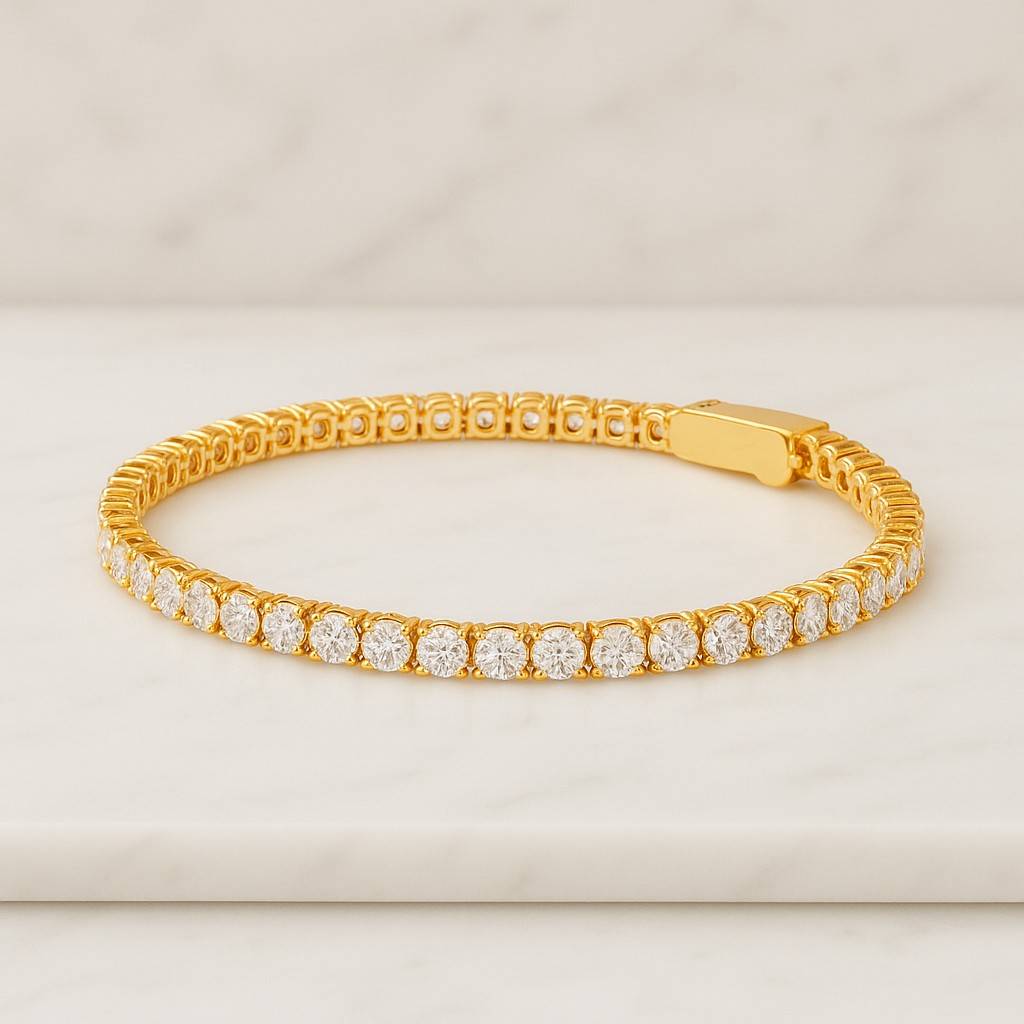 Diamond Tennis Bracelet 2.5mm 4.00TCW Round Cut Created Diamond VVS1 925 Sterling Silver