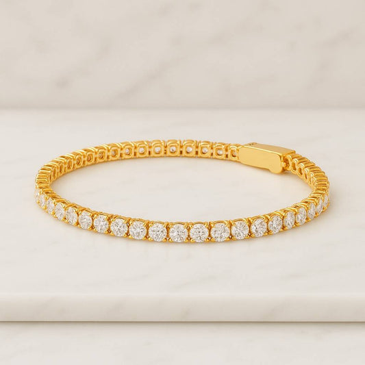 Diamond Tennis Bracelet 2.5mm 4.00TCW Round Cut Created Diamond VVS1 925 Sterling Silver