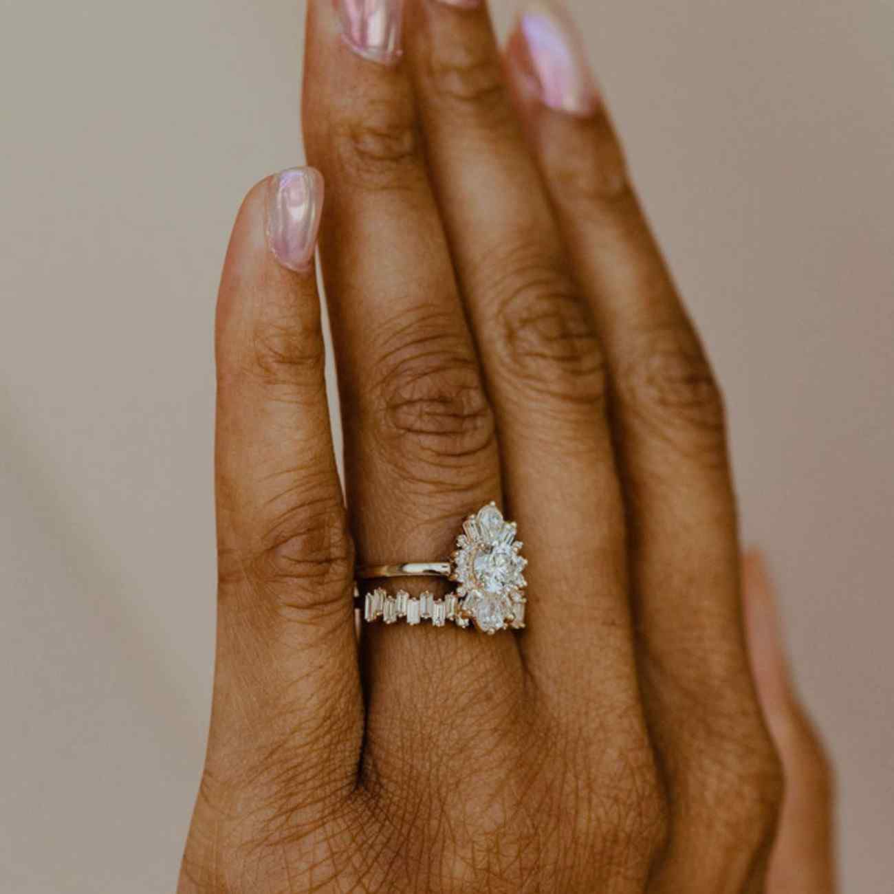 Diamond Wedding Band 10K 14K 18K Solid Gold Stacking Ring