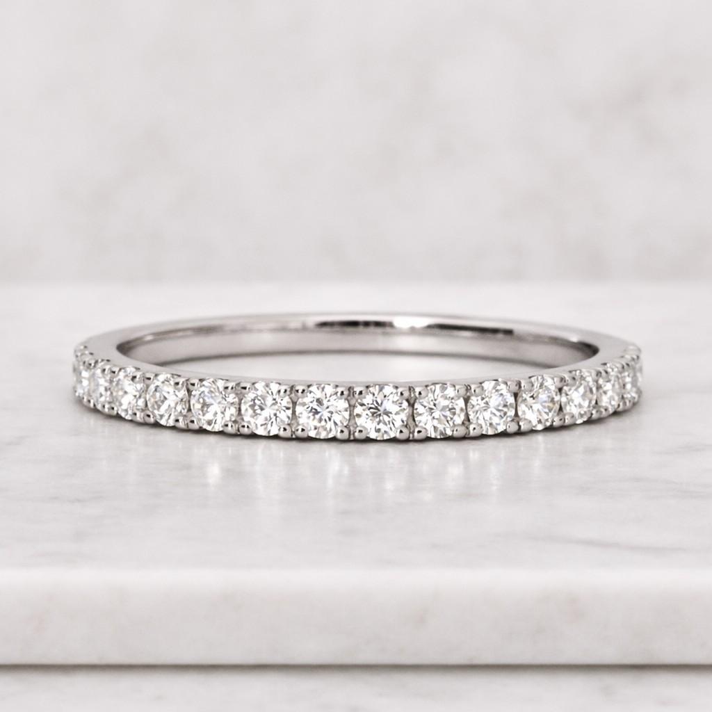 diamond wedding band, 14k gold pave diamond ring, solid gold half eternity ring, women thick band ring, natural diamond wide wedding ring
