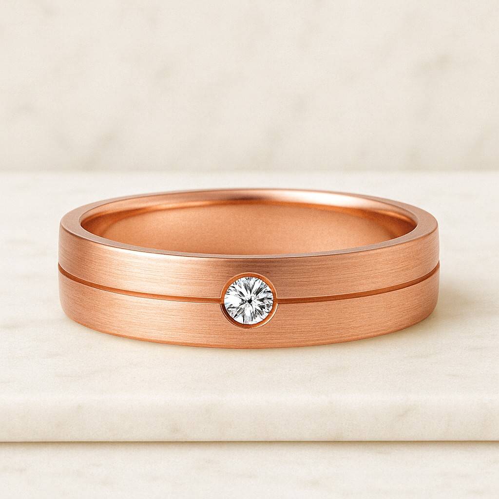 Diamond Wedding Band Solid Gold 6MM Wedding Ring 14K Gold Ring Diamond Wedding Ring Genuine Diamond Band