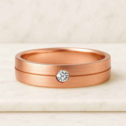 Diamond Wedding Band Solid Gold 6MM Wedding Ring 14K Gold Ring Diamond Wedding Ring Genuine Diamond Band