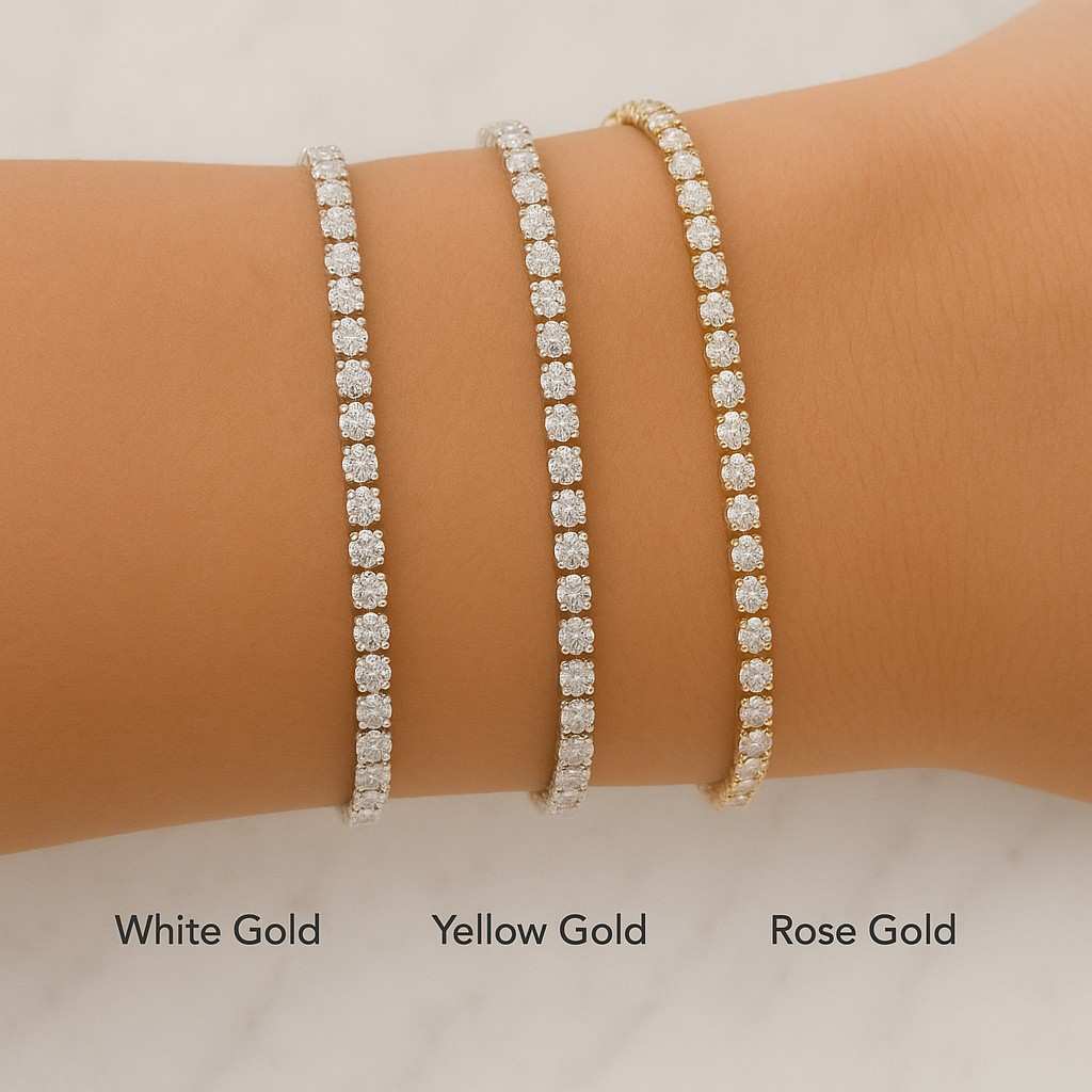 Diamond Wedding Bracelet CVD Diamond Bridal Bracelet 14K Solid Gold Diamond Bracelet For Her