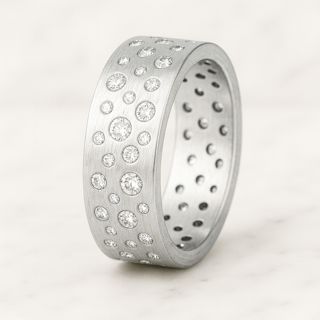 Diamond Wedding Ring Round Diamond Stacking Ring